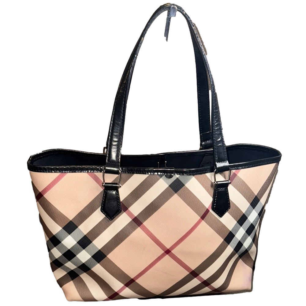 Burberry Pink and Black Checkered Tote